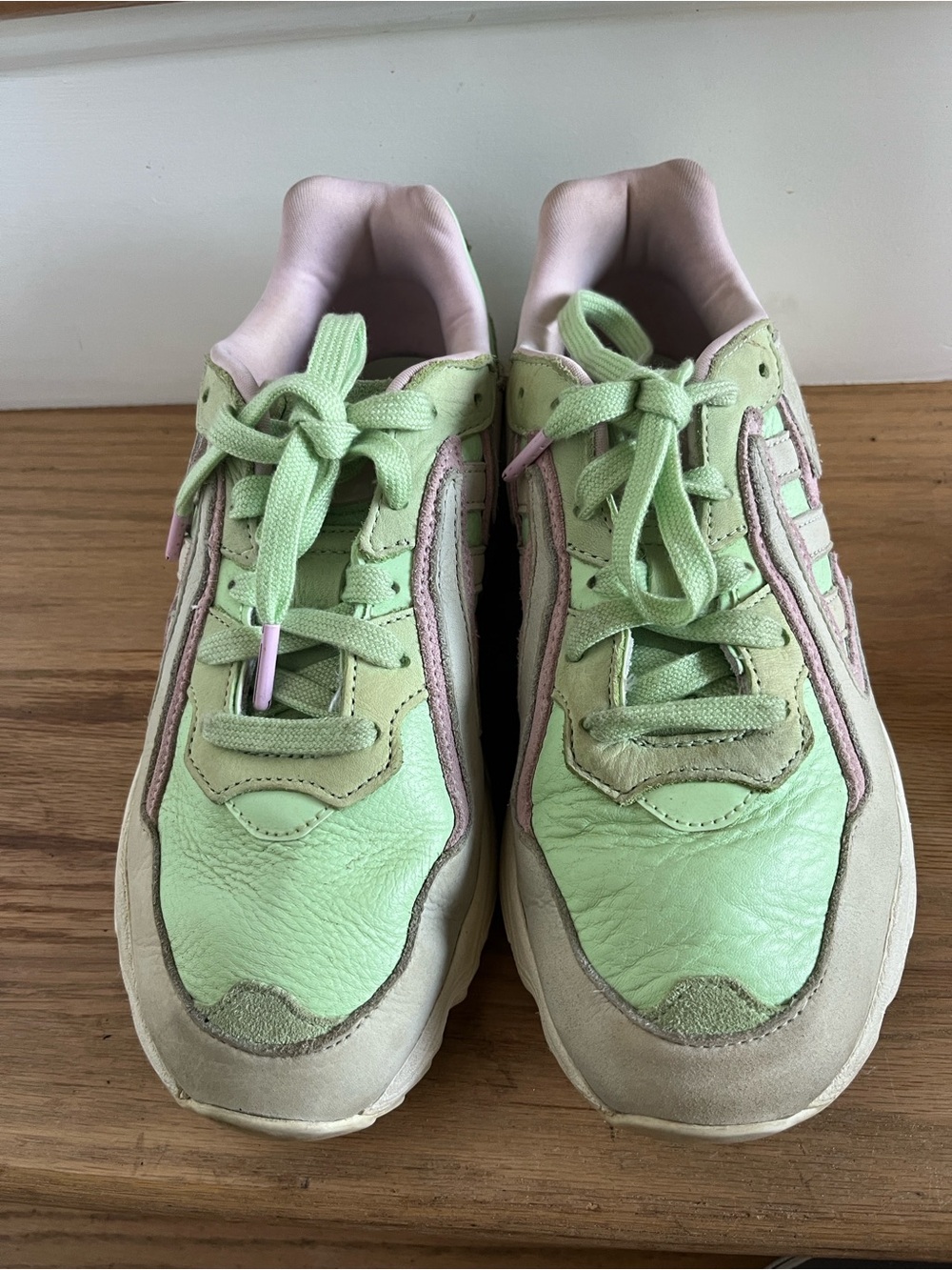 adidas Pastel Green and Pink Low-Top Sneakers